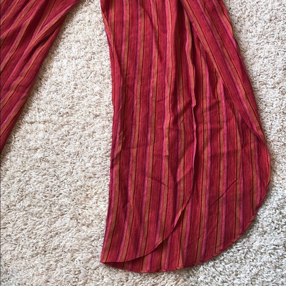 Anthropologie Drew red magenta striped jumpsuit - Picture 3 of 10